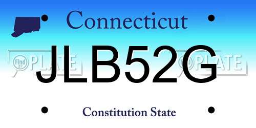 JLB52G Connecticut License Plate