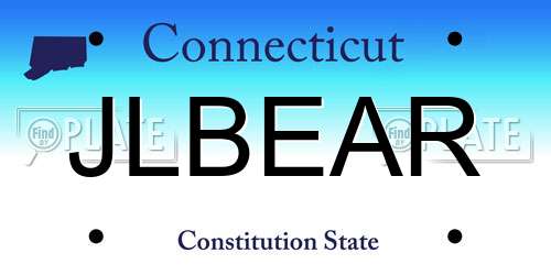 JLBEAR Connecticut License Plate
