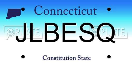 JLBESQ Connecticut License Plate