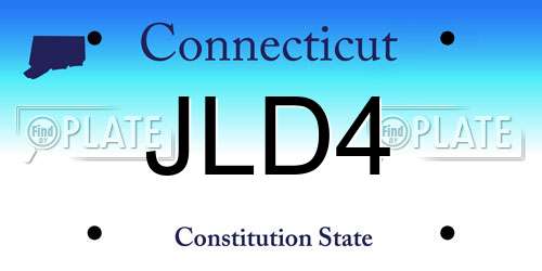 JLD4 Connecticut License Plate