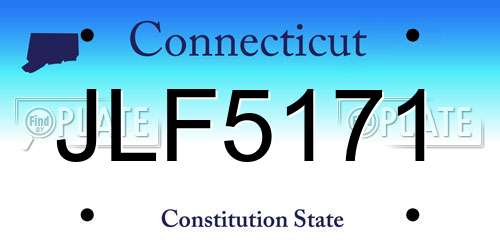 JLF5171 Connecticut License Plate