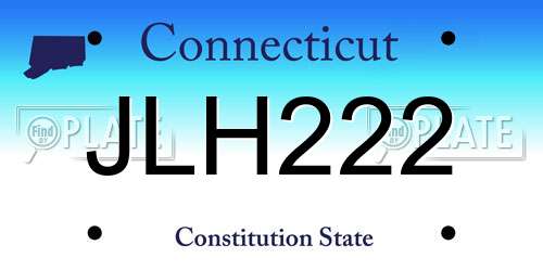 JLH222 Connecticut License Plate