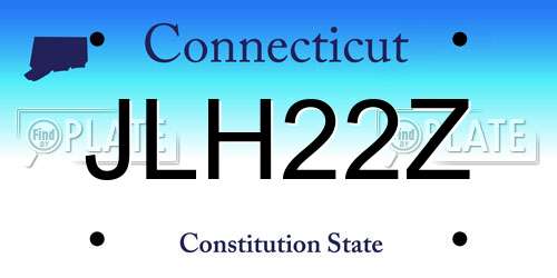 JLH22Z Connecticut License Plate