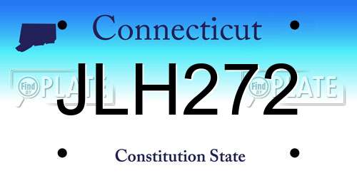 JLH272 Connecticut License Plate