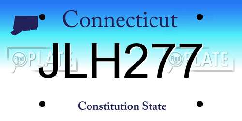 JLH277 Connecticut License Plate