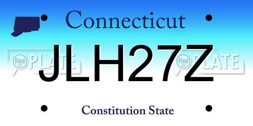 JLH27Z Connecticut License Plate