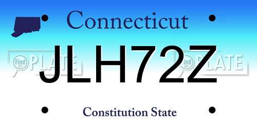 JLH72Z Connecticut License Plate