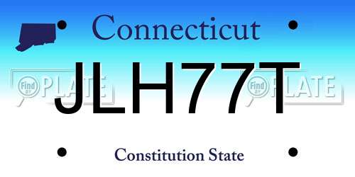 JLH77T Connecticut License Plate