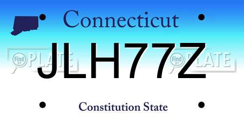 JLH77Z Connecticut License Plate