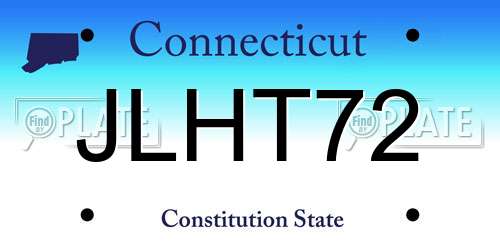 JLHT72 Connecticut License Plate
