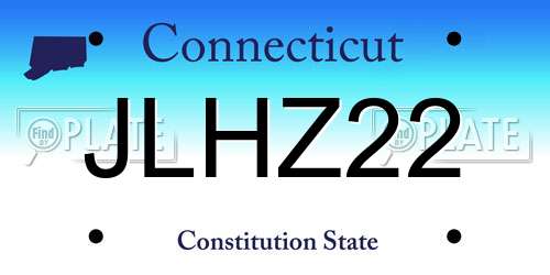 JLHZ22 Connecticut License Plate