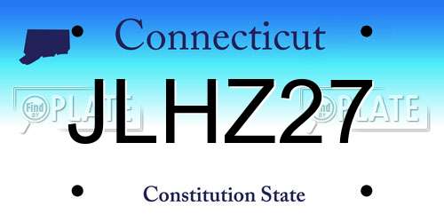 JLHZ27 Connecticut License Plate