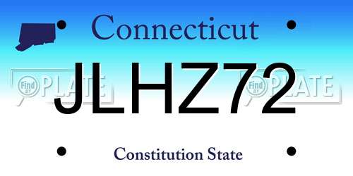 JLHZ72 Connecticut License Plate