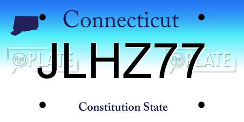 JLHZ77 Connecticut License Plate