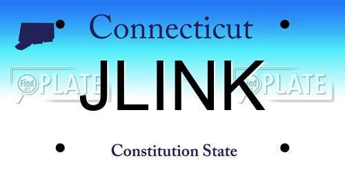 JLINK Connecticut License Plate