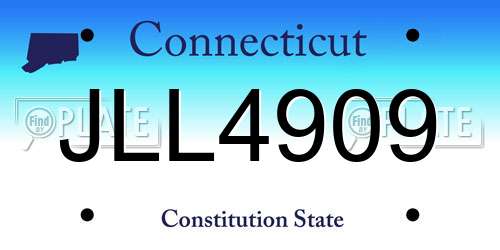 JLL4909 Connecticut License Plate