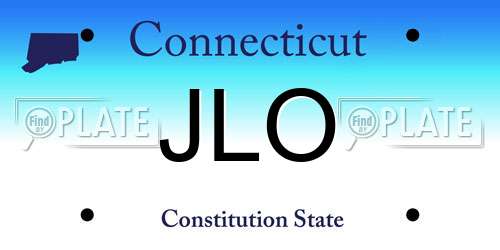 JLO Connecticut License Plate