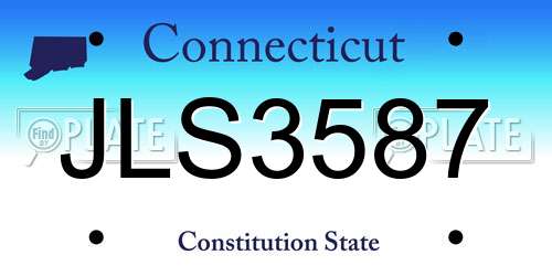JLS3587 Connecticut License Plate