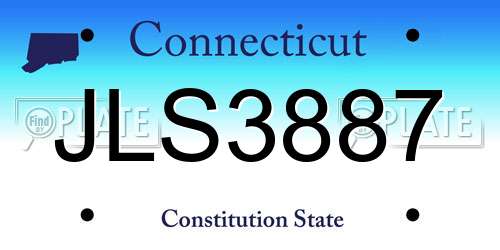 JLS3887 Connecticut License Plate