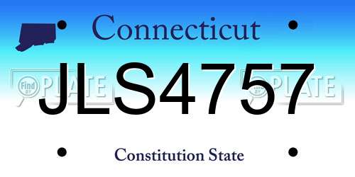 JLS4757 Connecticut License Plate