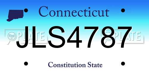 JLS4787 Connecticut License Plate