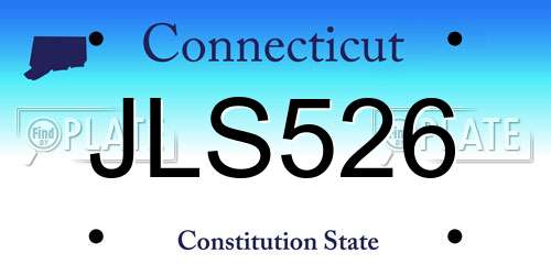 JLS526 Connecticut License Plate
