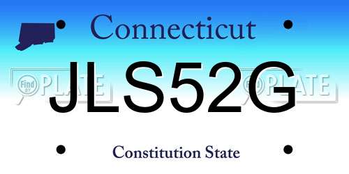 JLS52G Connecticut License Plate