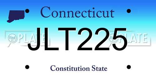 JLT225 Connecticut License Plate