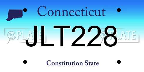 JLT228 Connecticut License Plate