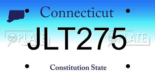 JLT275 Connecticut License Plate