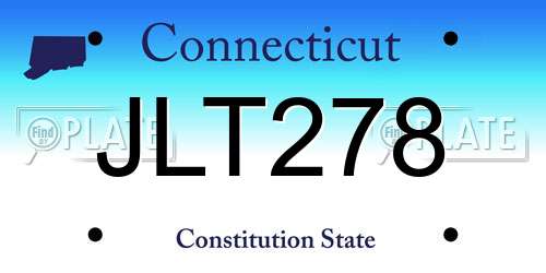 JLT278 Connecticut License Plate
