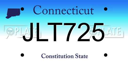 JLT725 Connecticut License Plate