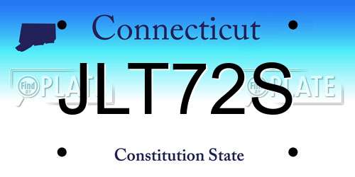 JLT72S Connecticut License Plate
