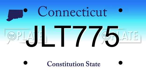 JLT775 Connecticut License Plate