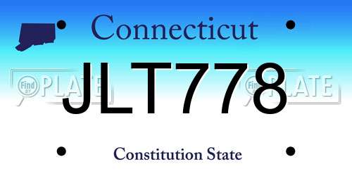 JLT778 Connecticut License Plate
