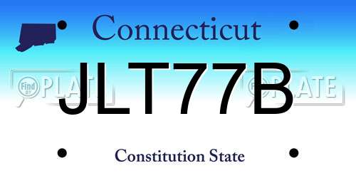JLT77B Connecticut License Plate
