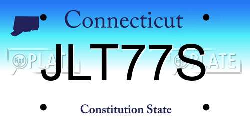 JLT77S Connecticut License Plate