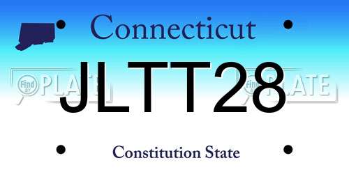 JLTT28 Connecticut License Plate