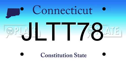 JLTT78 Connecticut License Plate