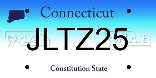 JLTZ25 Connecticut License Plate