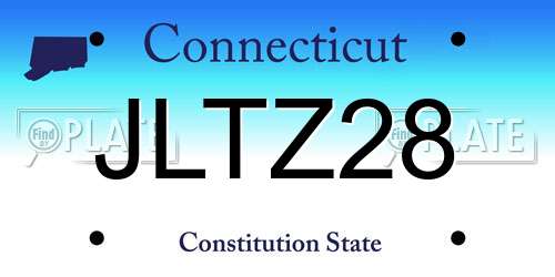 JLTZ28 Connecticut License Plate