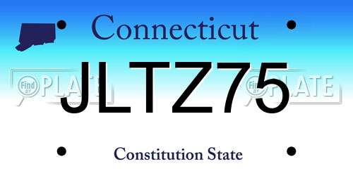 JLTZ75 Connecticut License Plate