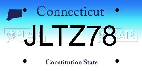 JLTZ78 Connecticut License Plate