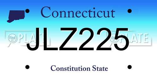 JLZ225 Connecticut License Plate