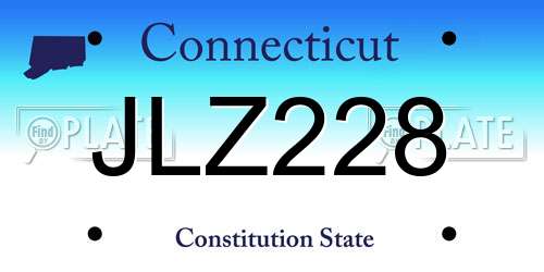 JLZ228 Connecticut License Plate