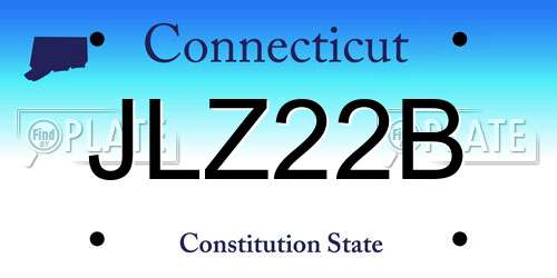 JLZ22B Connecticut License Plate