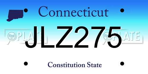 JLZ275 Connecticut License Plate