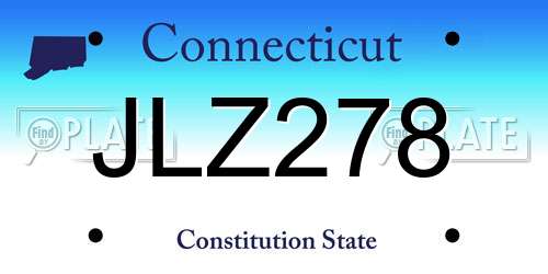 JLZ278 Connecticut License Plate