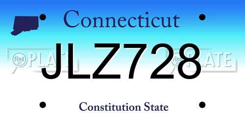 JLZ728 Connecticut License Plate