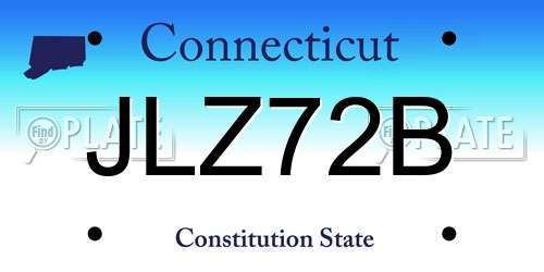 JLZ72B Connecticut License Plate